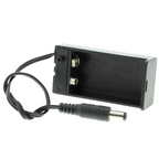 Portapilas - para 1 pila de bloque de 9V, con conector de CC e interruptor