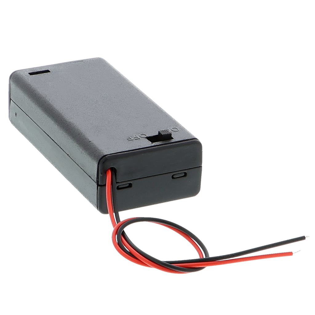 Portabatterie - 2x AA (3V) con interruttore e coperchio