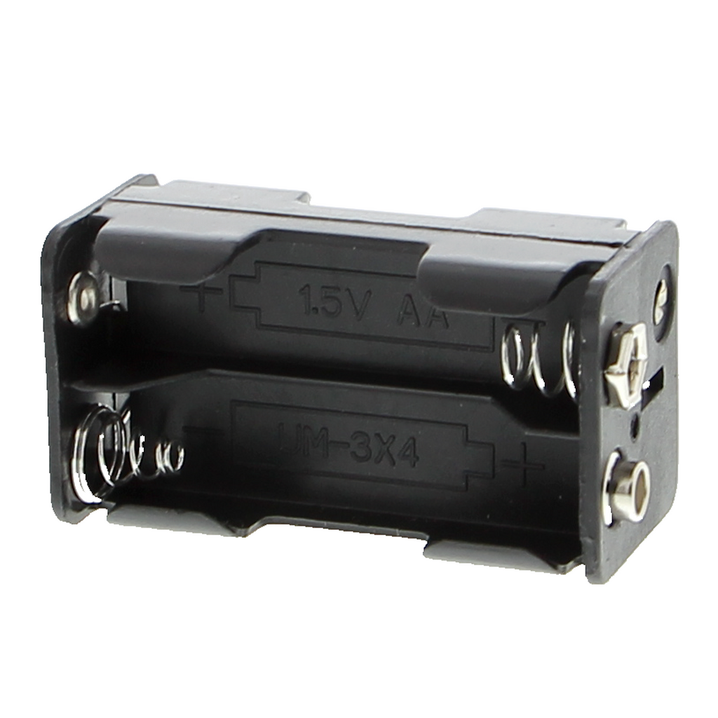 Boîtier à piles - 4x AA (6 V), compact avec connexion par clip