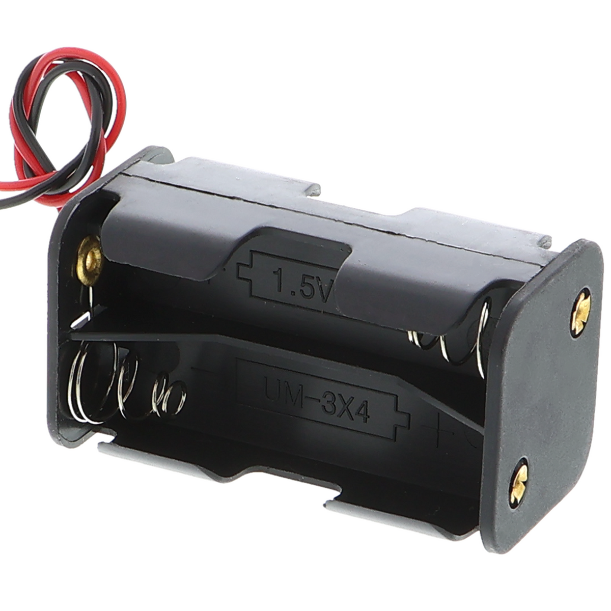 Batteriefach 4x AA - 6 V, kompakt, Lötpads ohne Kabel