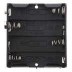 4x AA battery holder - 6 V, clip connection, with cover