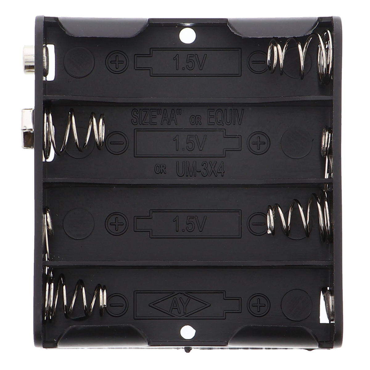 4x AA battery holder - 6 V, clip connection, with cover