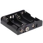 4x AA battery holder - 6 V, clip connection, with cover