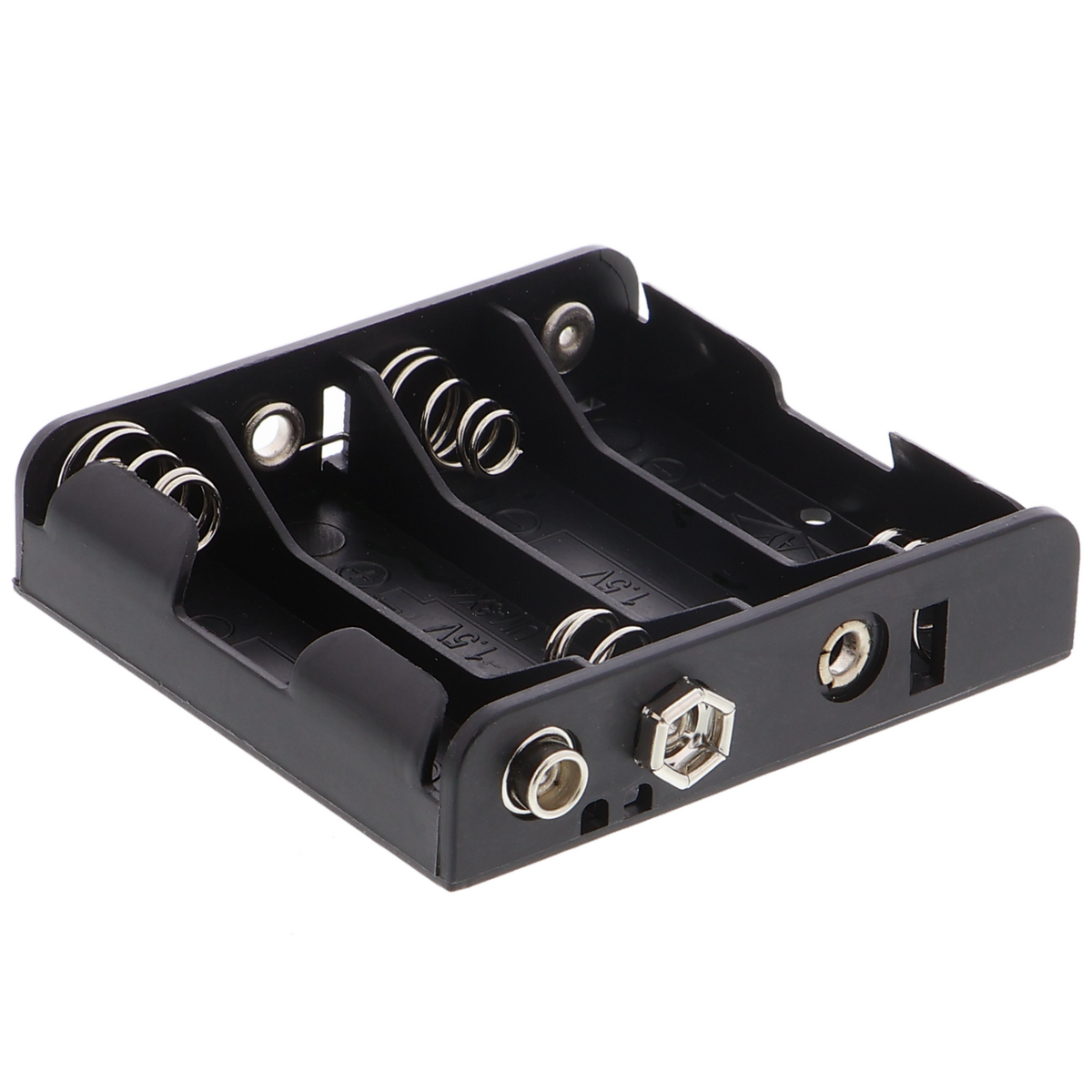 4x AA battery holder - 6 V, clip connection, with cover