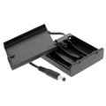 Battery holder 4x AA - 6 V, DC plug 5.5 x 2.1 mm, switch