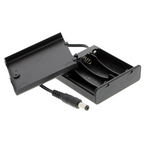 Battery holder 4x AA - 6 V, DC plug 5.5 x 2.1 mm, switch
