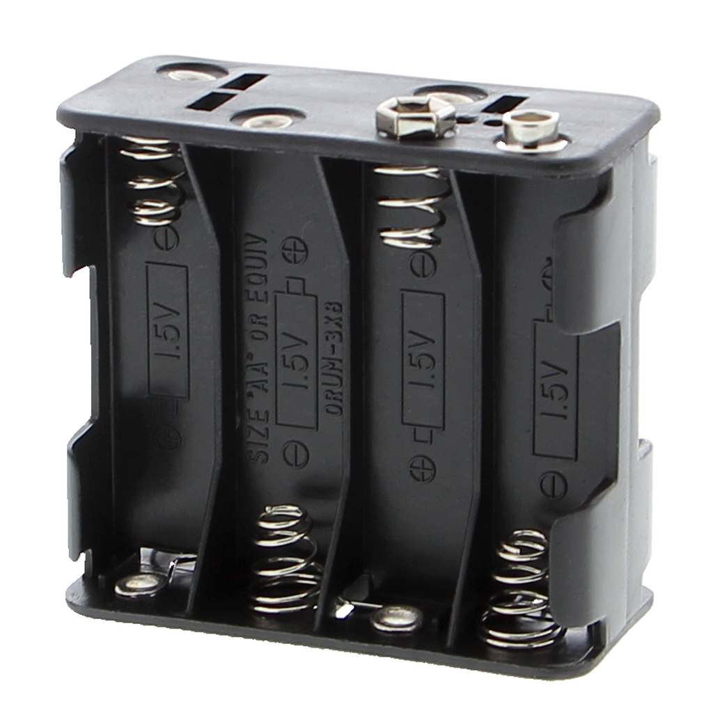 Boîtier à piles - 8x AA (12V), compact avec connexion par clip