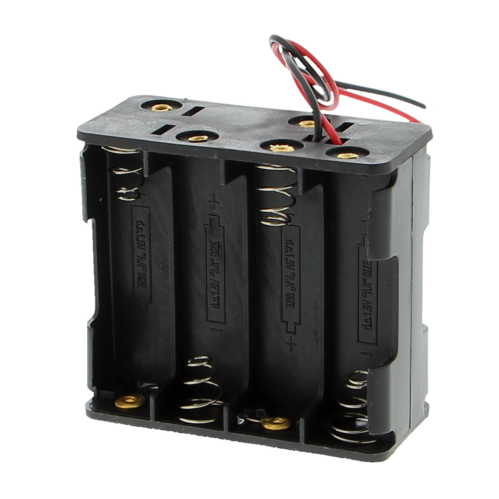 Battery holder 8x AA - 12 V, compact, bare wires