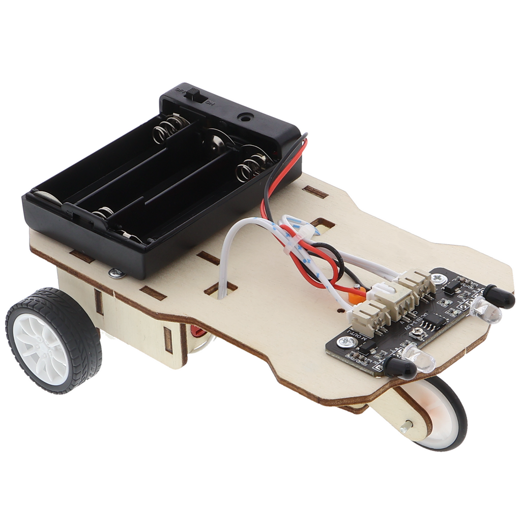 Line-following robot kit - wood, 4.5 V, no soldering