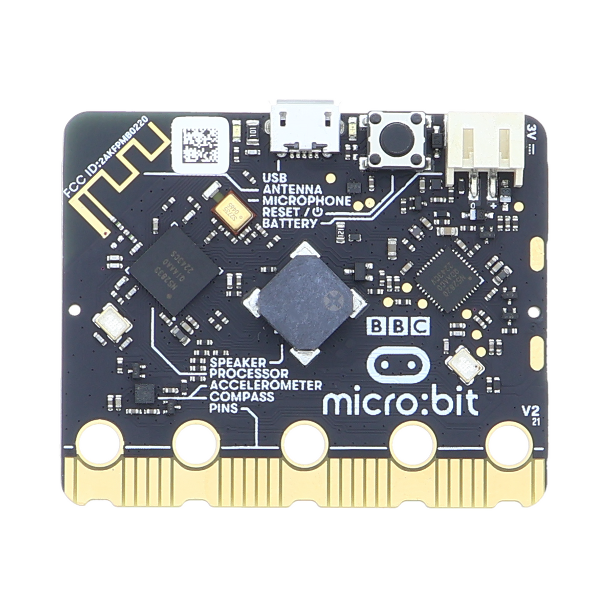 BBC micro:bit V2.21 - Mikrocontroller mit 25 LEDs, Bluetooth 5.1