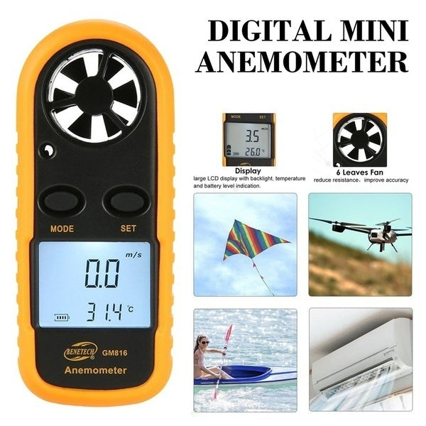 BENETECH GM816 - anemómetro digital / medidor de la velocidad del viento