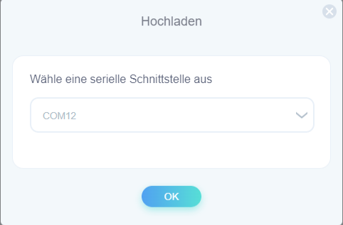 COM-Port auswählen und mit OK bestätigen
