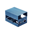 Carcasa azul de aluminio para Raspberry Pi 4, incluido ventilador