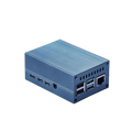 Carcasa azul de aluminio para Raspberry Pi 4, incluido ventilador