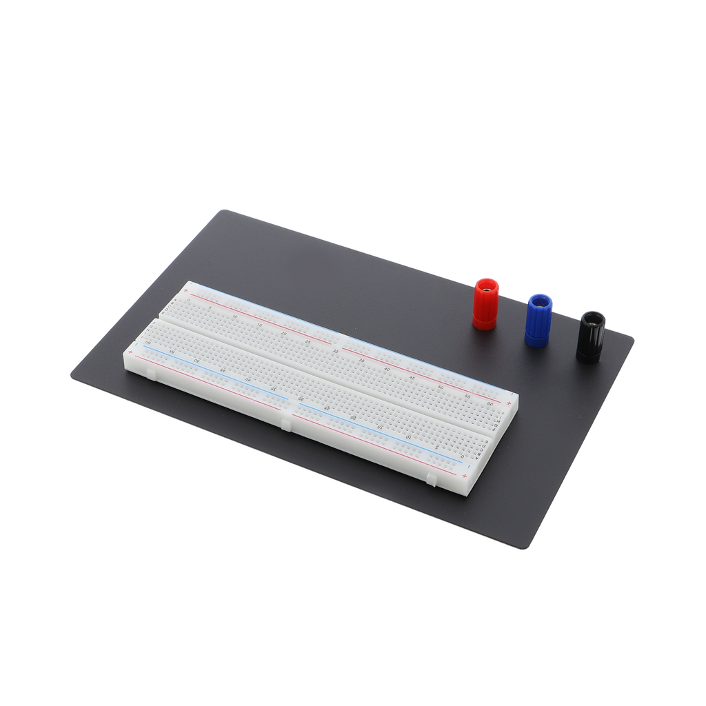 Breadboard (steekbord) met 830 contacten en aansluitingen voor bananenstekkers