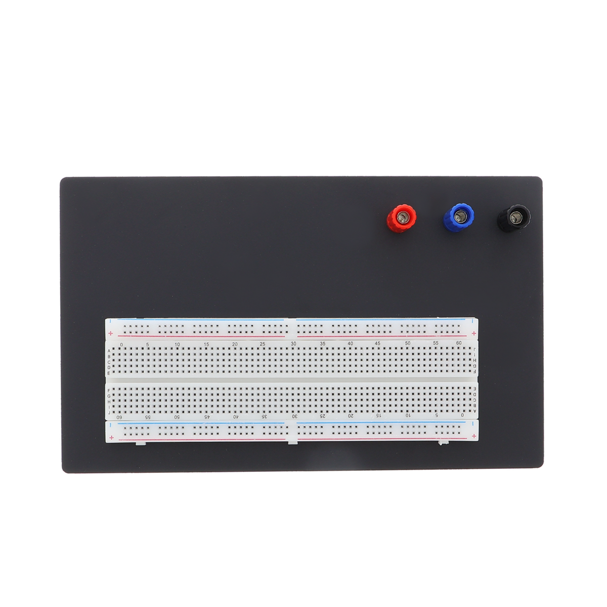 Breadboard (scheda millefori) con 830 contatti e prese per spine a banana