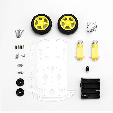 Roboterchassis 2WD - Acryl, 2 Getriebemotoren 3-6 V, für Arduino