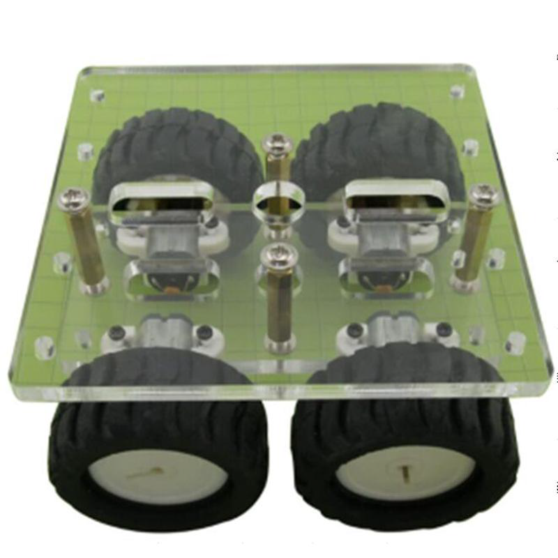 Plataforma de chasis de acrílico de 90x90mm, 4 motores N20