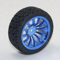 Chasis, rueda / llanta con neumático / cromado-azul, 65mm