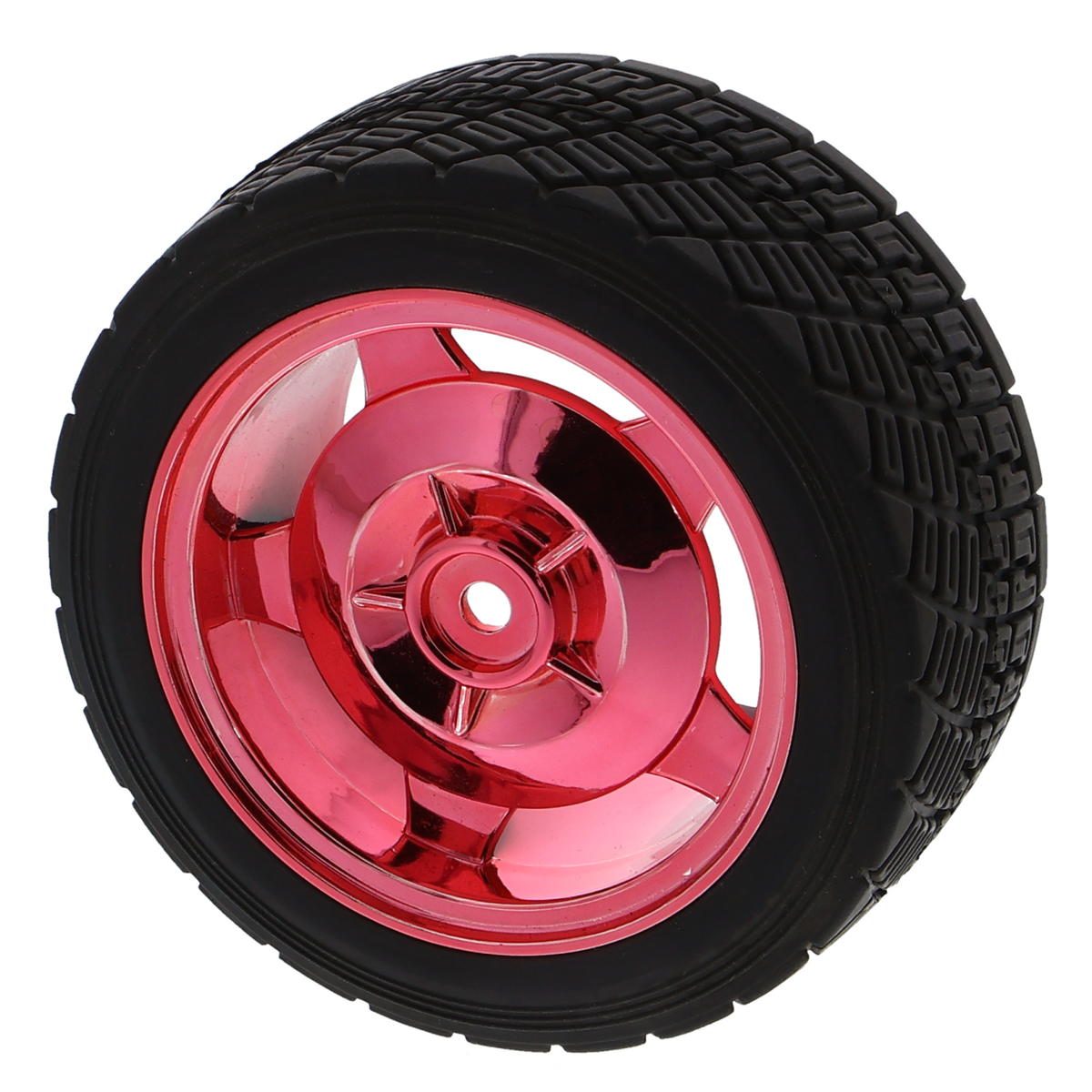 Roue / jante de châssis avec pneu / rouge chromé 83mm