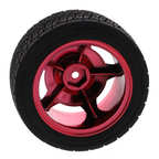 Rueda / llanta de chasis con neumático / rojo-cromo 83mm