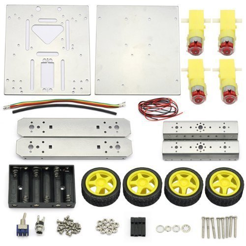 Roboterchassis Aluminium - 4x4 Allradantrieb, Getriebemotoren 6-12 V