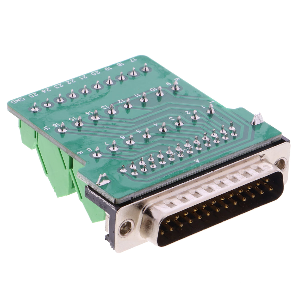 DB25 breakout board - D-Sub connector, 25 solder pads