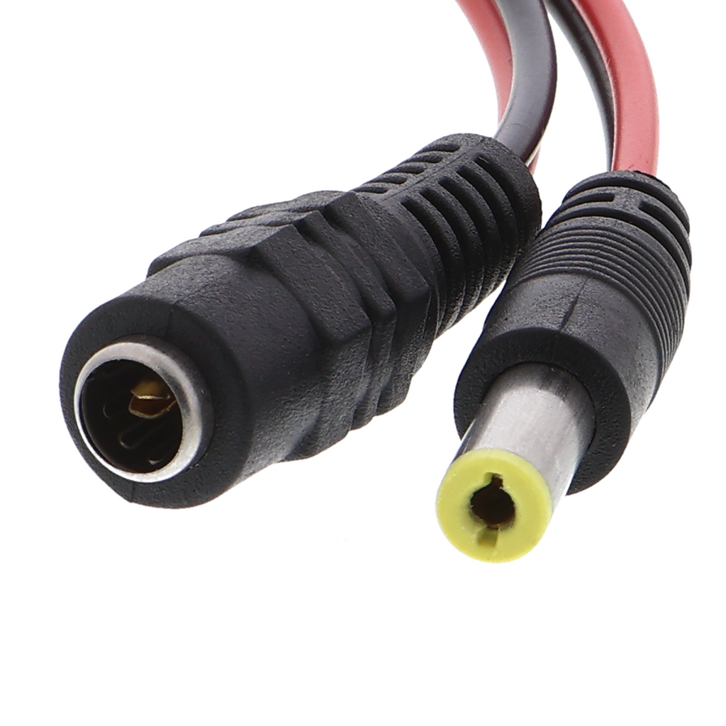 Câble de raccordement DC avec fiche / prise femelle 5,5mm x 2,1mm 22AWG