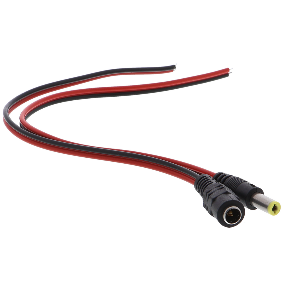 Câble de raccordement DC avec fiche / prise femelle 5,5mm x 2,1mm 22AWG