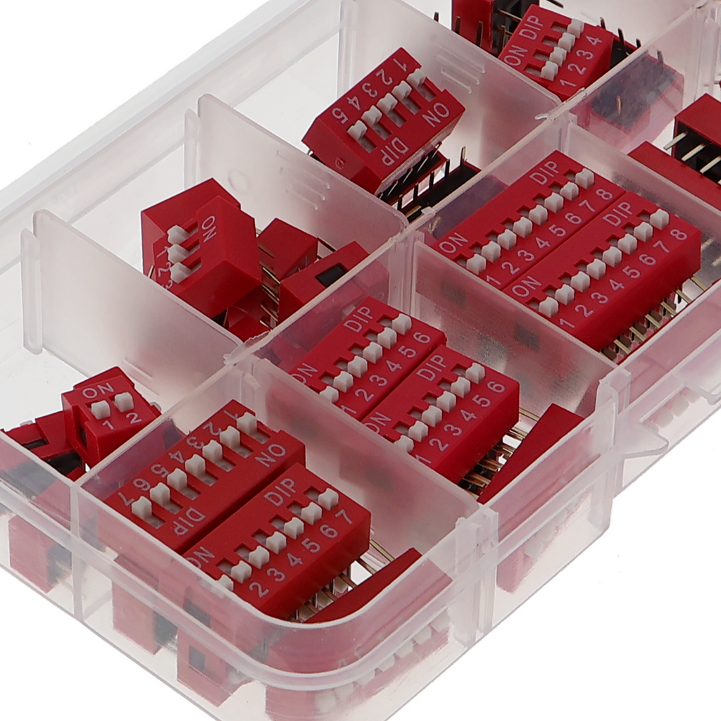 Assortimento di interruttori DIP, 45 pezzi, passo dei pin 2,54mm