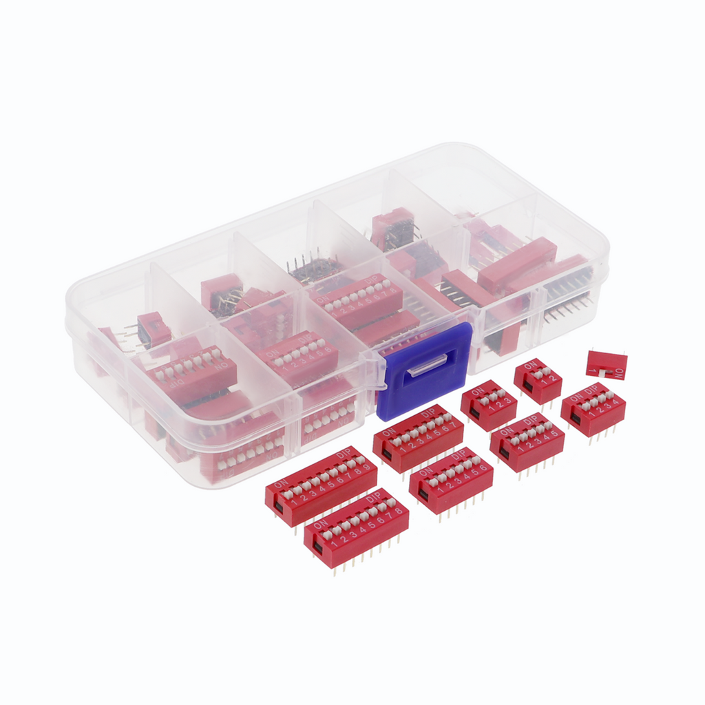 Assortimento di interruttori DIP, 45 pezzi, passo dei pin 2,54mm