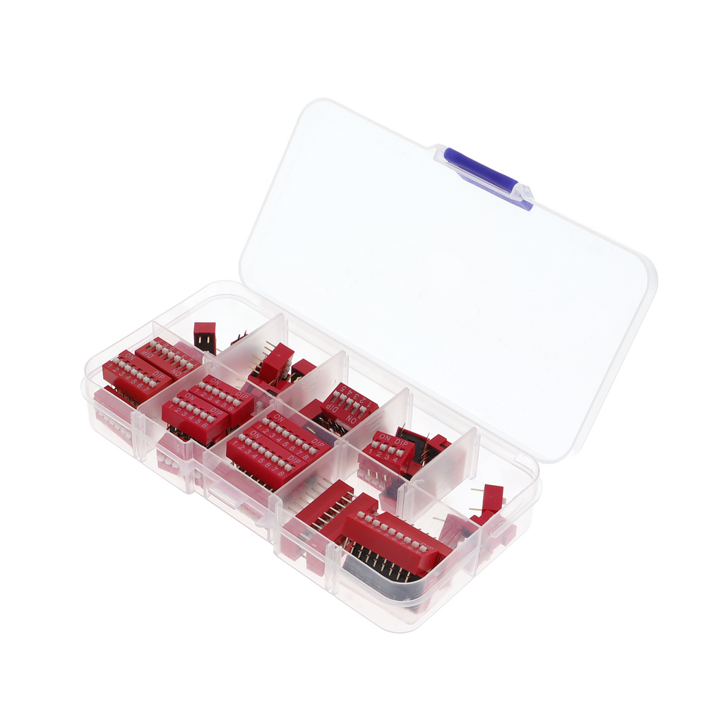 Assortimento di interruttori DIP, 45 pezzi, passo dei pin 2,54mm