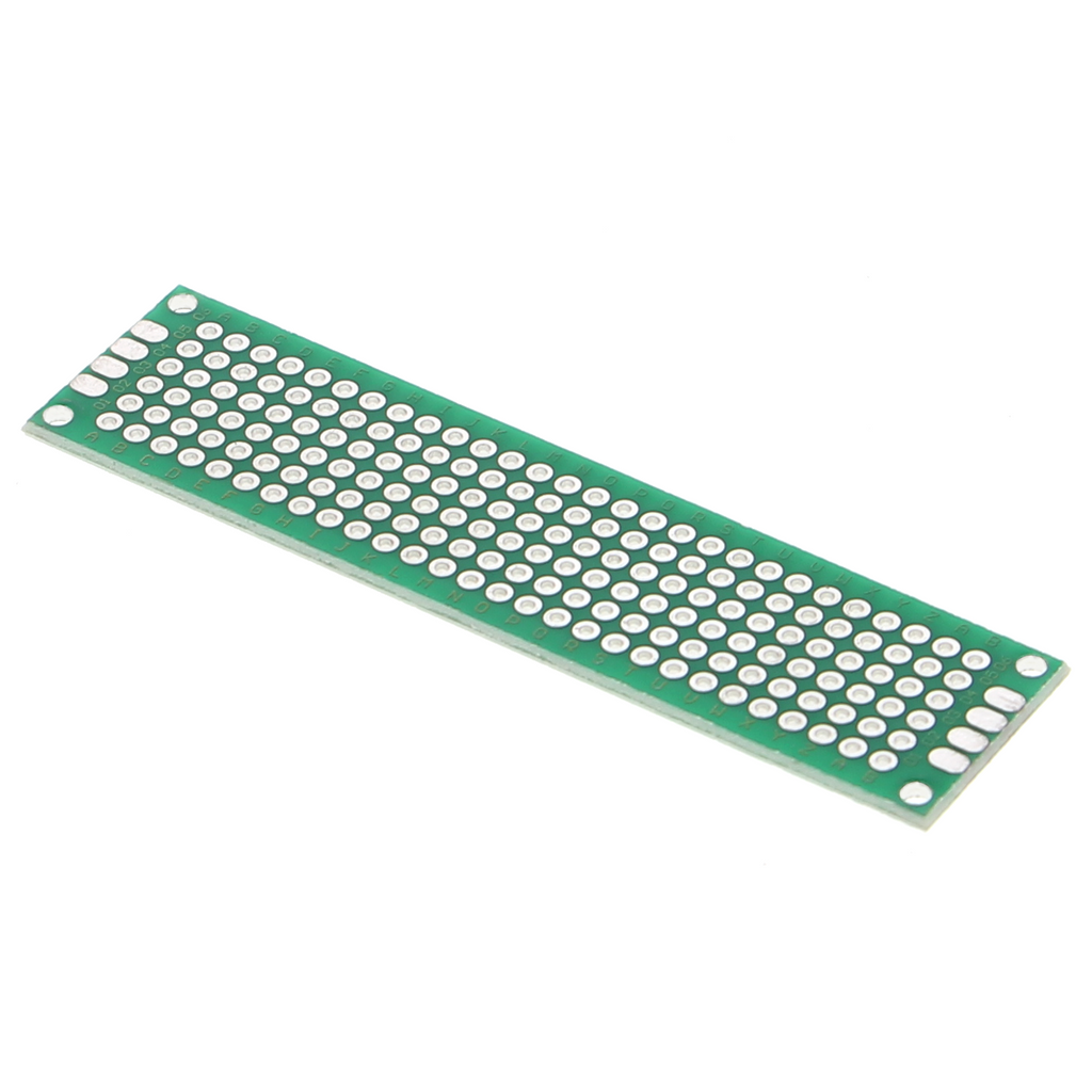 Placa de circuito impreso PCB de doble cara (verde) - 80 x 20 mm, paso de 2,54mm