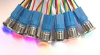 Druckschalter LED beleuchtet - Chrom mit Fassung, verschiedene Farben, 3 V und 5 V - F23110282 - Funduino