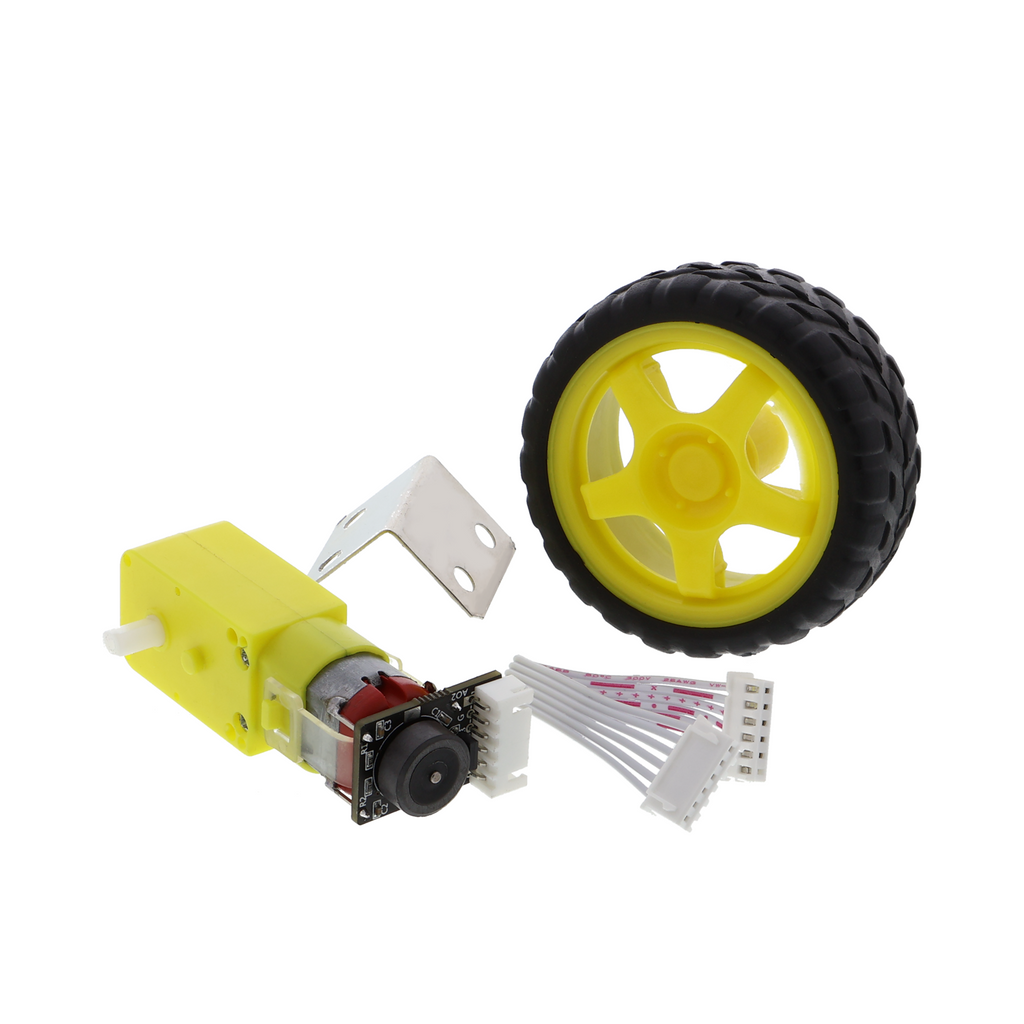Motorreductor eléctrico TT 3V - 6V con encoder y rueda, eje simple
