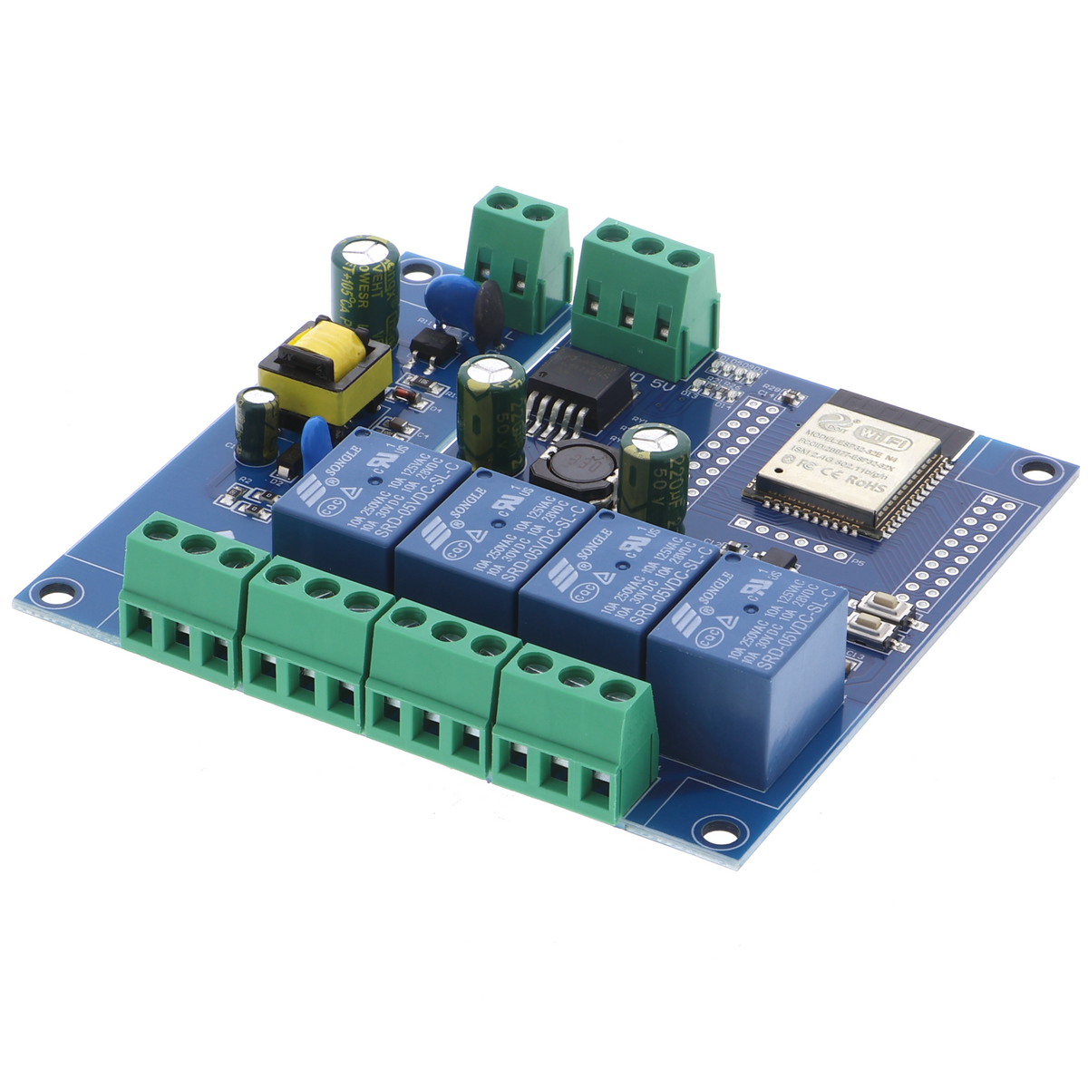 Module relais ESP32 à 4 canaux avec WLAN, Bluetooth et BLE, AC 220 V / DC 5 à 60 V