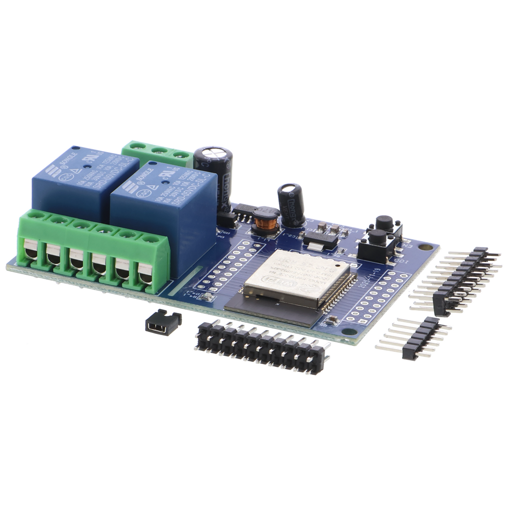 Modulo relè ESP32 a 2 canali - Wi-Fi, Bluetooth, BLE, 5-60 V