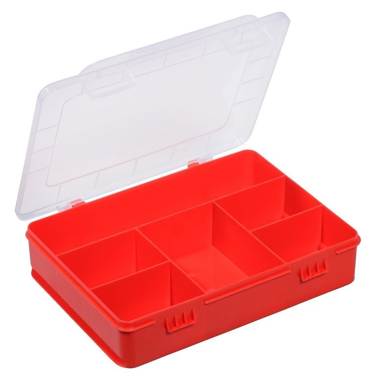 Allit EuroPlus Basic 18/6 Sortimentskasten - 6 Fächer, 180 x 150 x 40 mm, rot