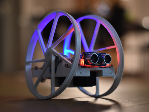 3D-gedruckter Zweirad-Roboter mit zwei Schrittmotoren
