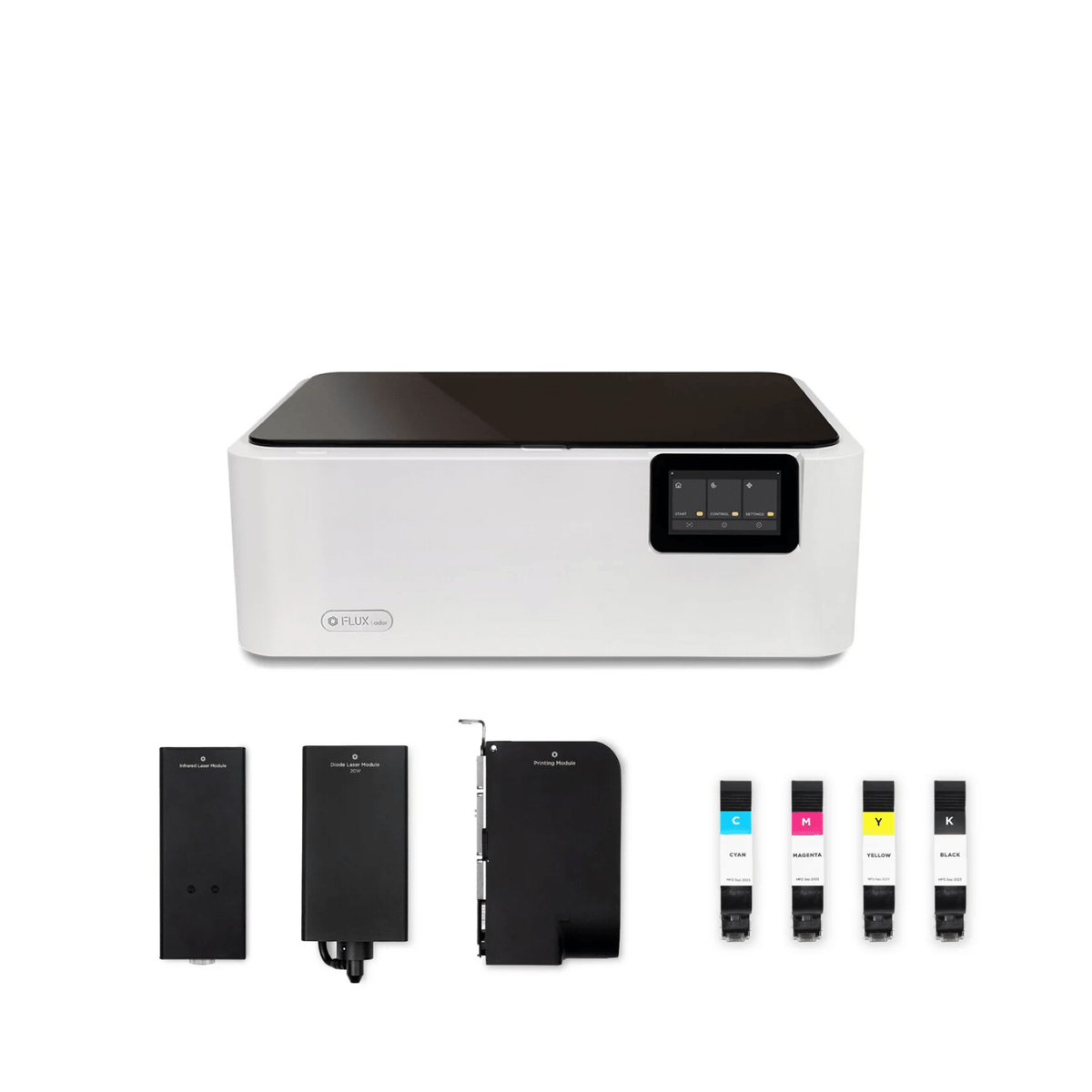 FLUX ADOR Lasercutter Bundle - mit Infrarot-Laser und Druckmodul, 10 W oder 20 W - F23110256 - Funduino