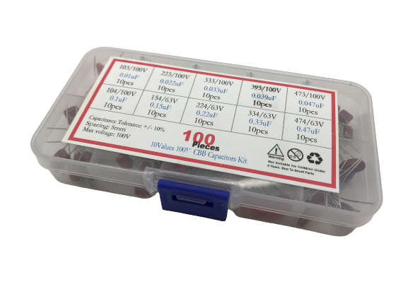 Set di condensatori a film - 10nF~470nF - 100 pezzi