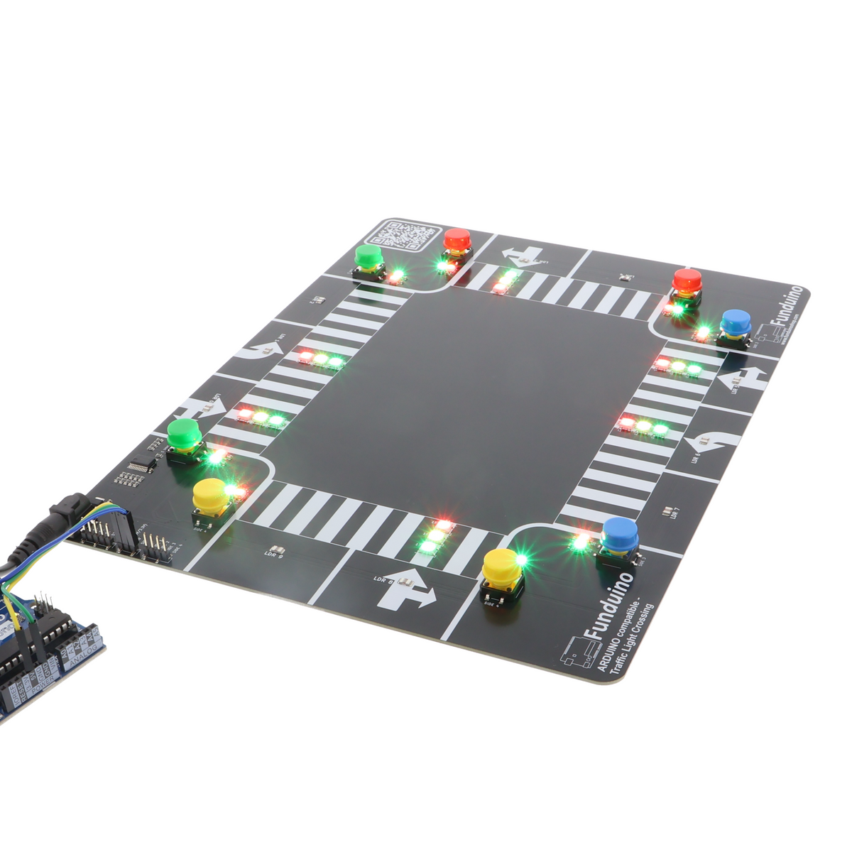 Funduino Ampelkreuzung - Lehrmodell, 34 WS2812-LEDs, 6-9 V