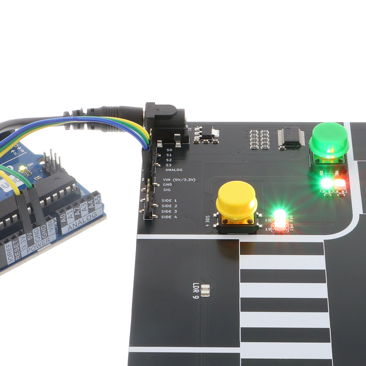 Cruce de semáforos Funduino para Arduino / ESP32 / Raspberry Pi Pico, incl. instrucciones