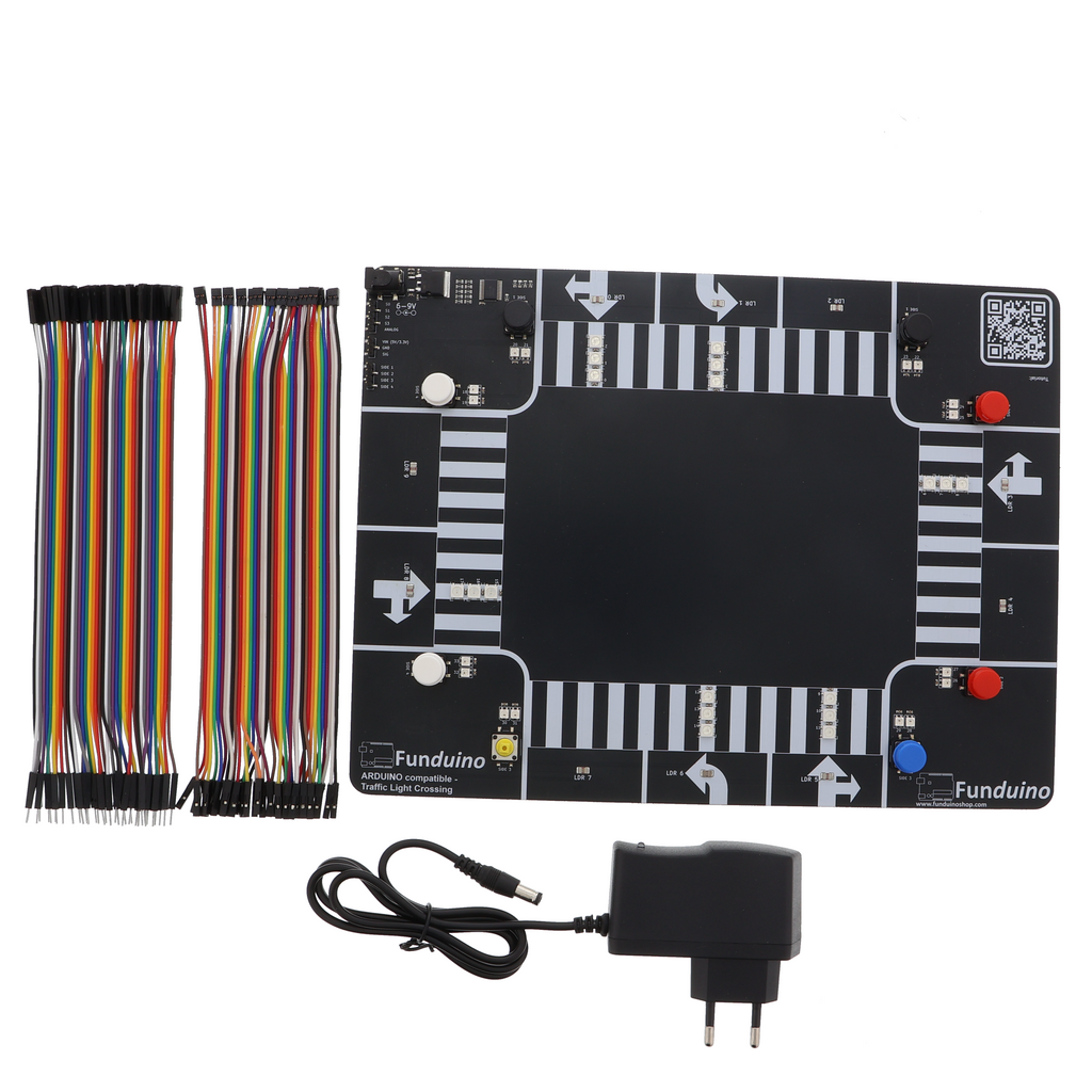 Cruce de semáforos Funduino para Arduino / ESP32 / Raspberry Pi Pico, incl. instrucciones