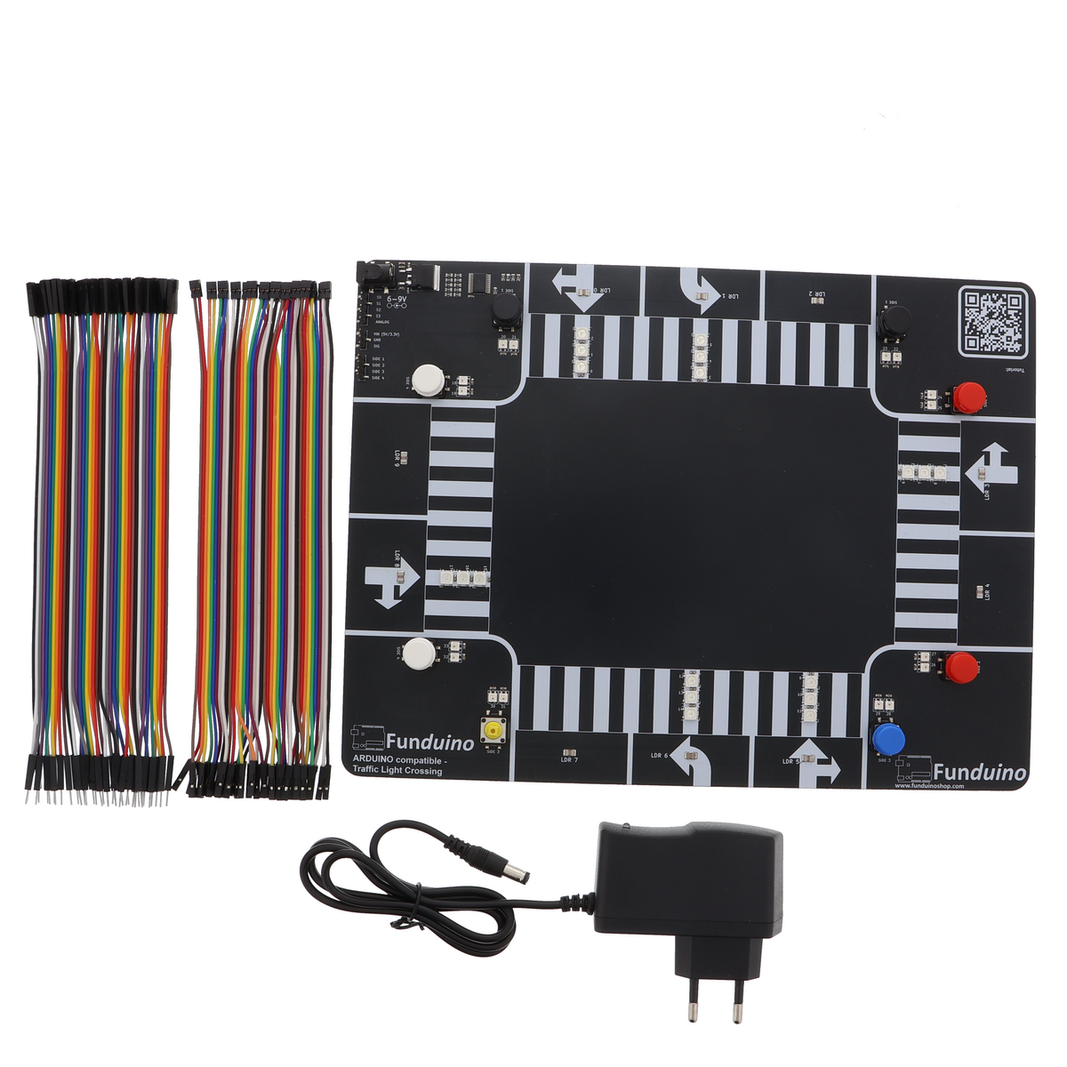 Funduino Ampelkreuzung - Lehrmodell, 34 WS2812-LEDs, 6-9 V