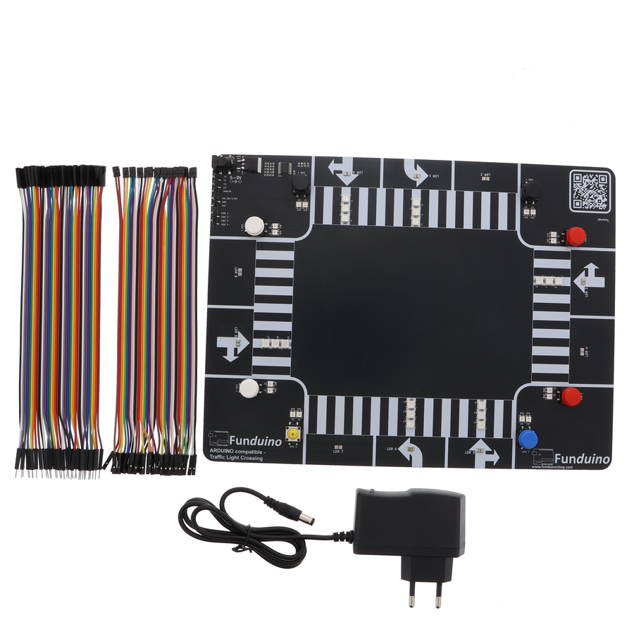 Cruce de semáforos Funduino para Arduino / ESP32 / Raspberry Pi Pico, incl. instrucciones