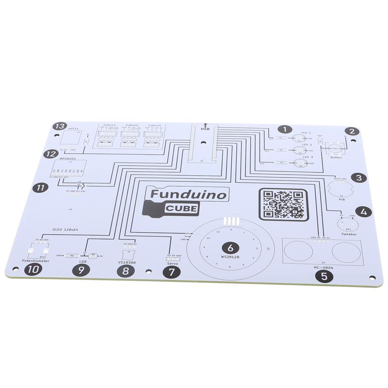 Funduino Cube Lötübung - Lern-Board für Arduino, mit Anleitung