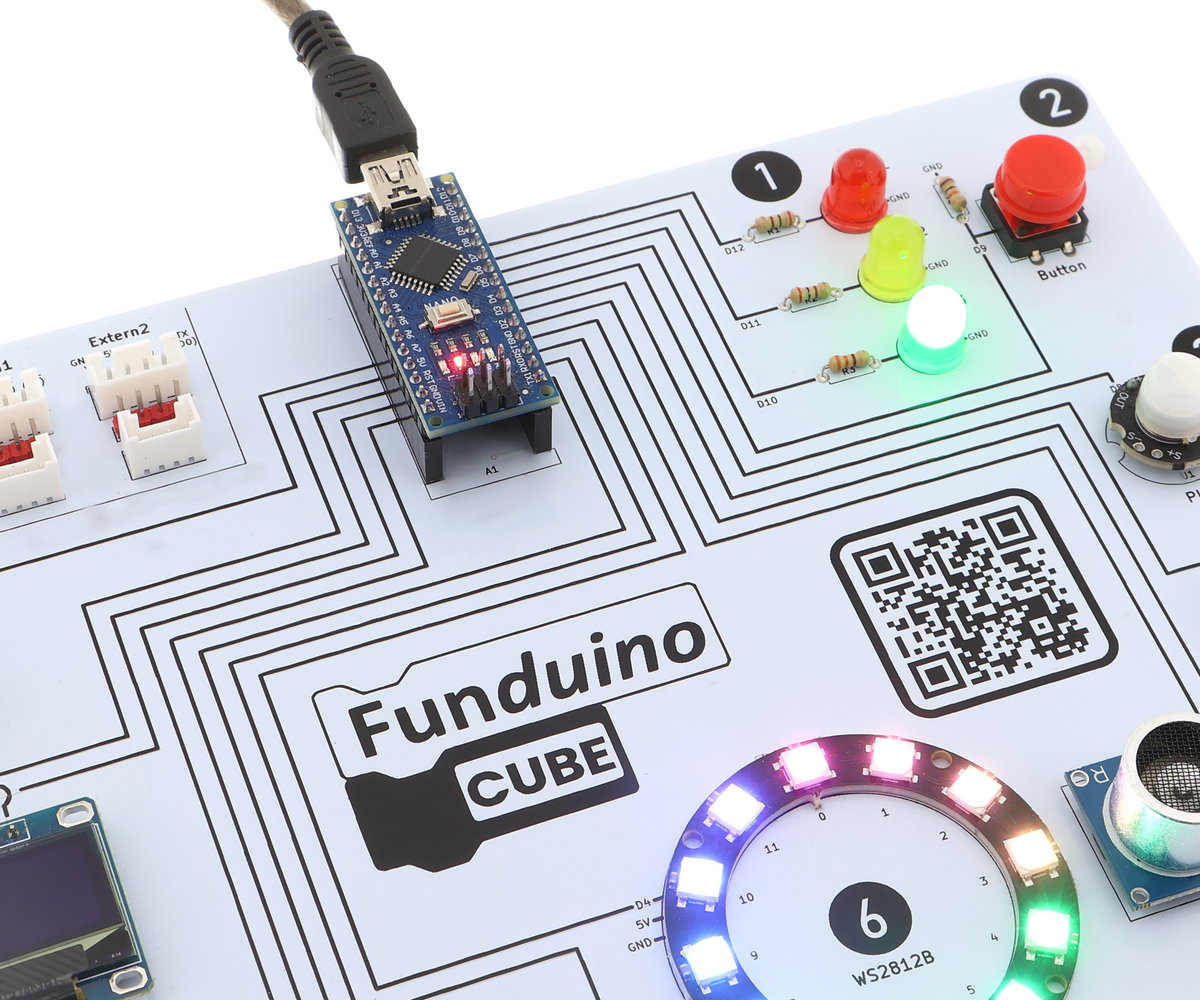 Funduino Cube Lötübung - Lern-Board für Arduino, mit Anleitung