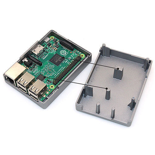 Behuizing voor Raspberry Pi 3 en 3B+ - aluminium