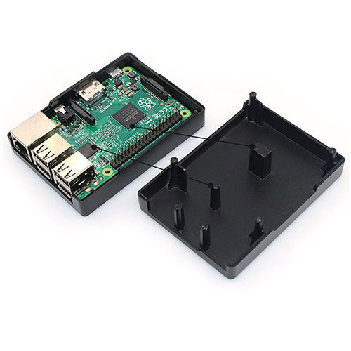 Case for Raspberry Pi 3 and 3B+ - aluminum, black